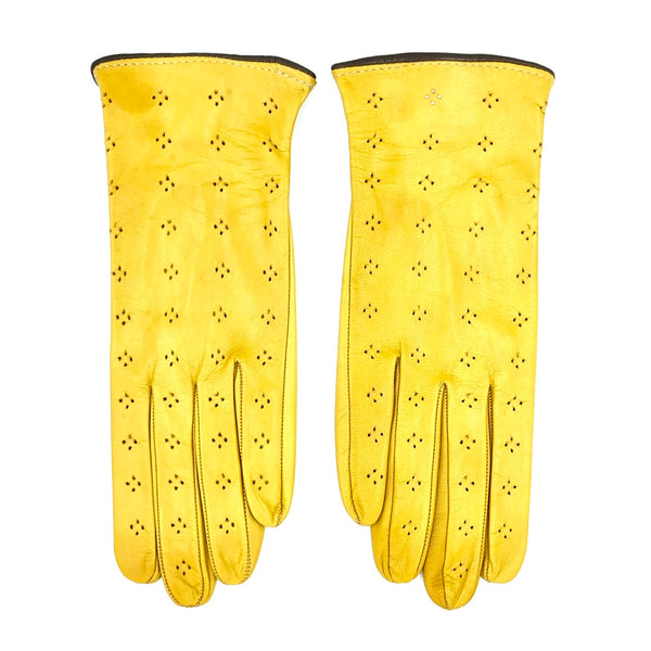 Unlined leather gloves - Yellow