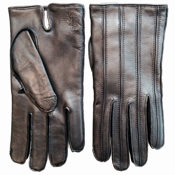 Cashmere lined leather gloves - Black