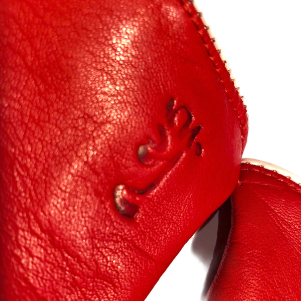 Cashmere lined leather gloves - red