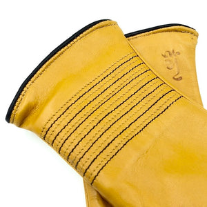 Cashmere lined leather gloves - Yellow