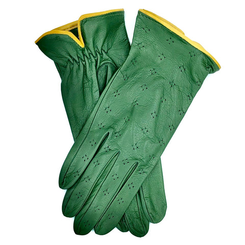 Unlined leather gloves - racing Green