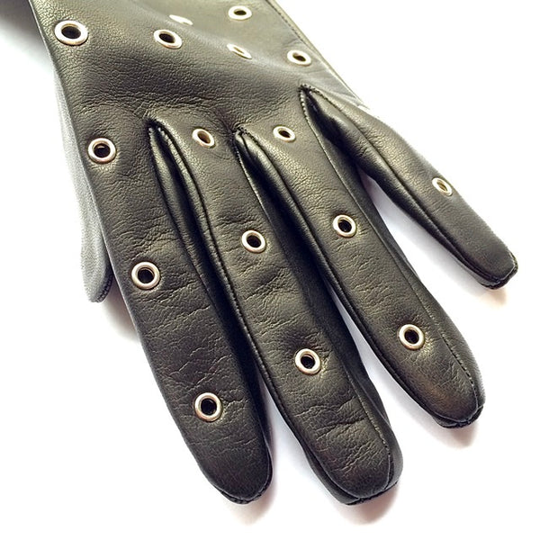Silk lined leather gloves - Black
