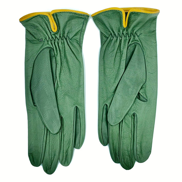 Unlined leather gloves - racing Green