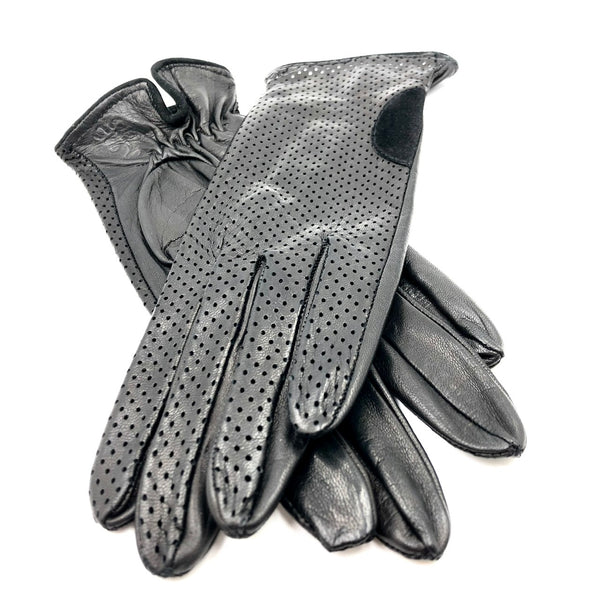 Unlined leather gloves - Black