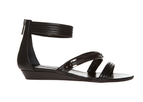 Mini wedge metal Sandals - Black